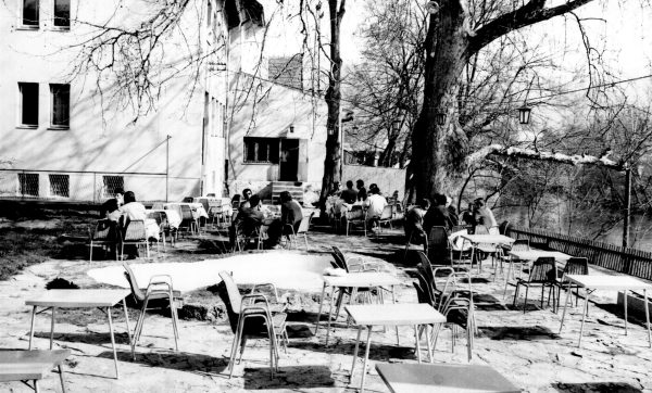 Bašta kafane ''Jagoda'' (ispod platana). Arhiv: Zdenko Anotvić